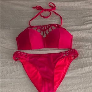 Pink Bikini Top and Bottom